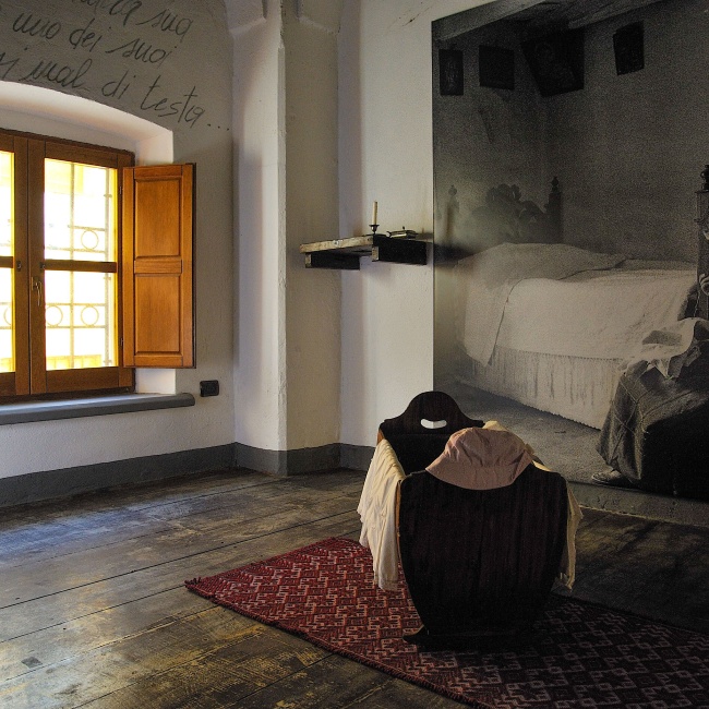 Traditional fabrics inside the Museum of the Country of Shadows