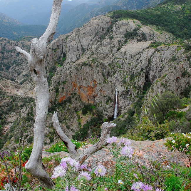 Irgas pool, the waterfall seen from above