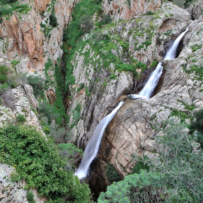 Sa Spendula waterfall, seen from above