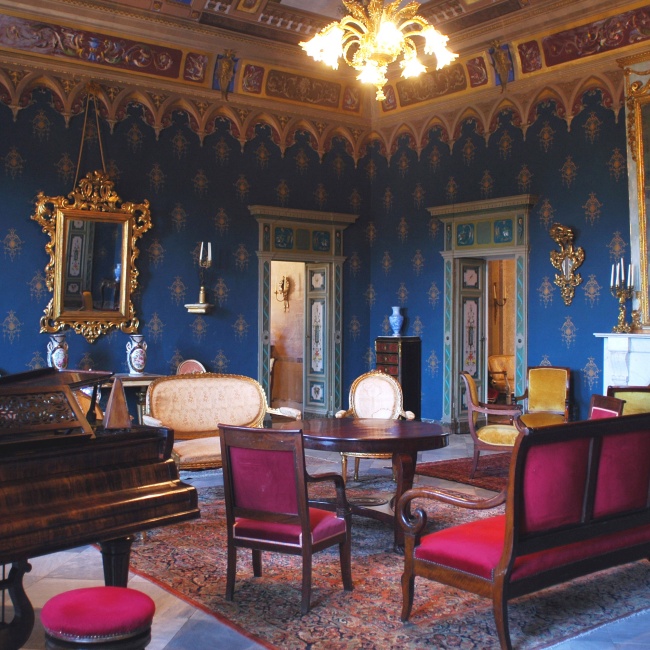 Blue room of the Montevecchio mine management building